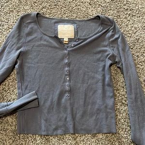 Vintage ribbed cropped blue long sleeve!